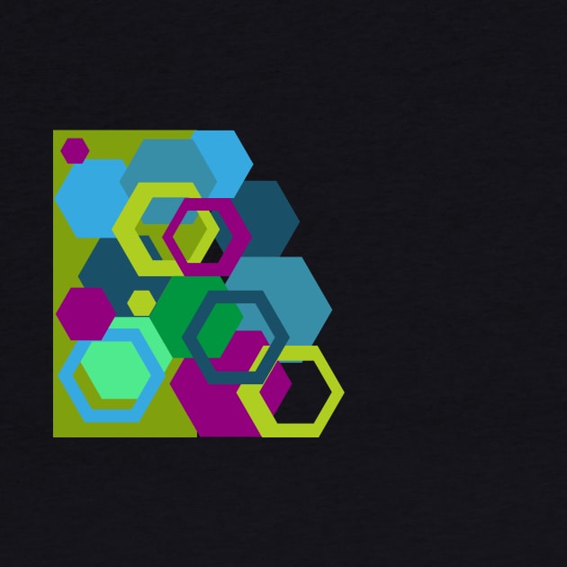 Polygons Hexagons Geometric Abstract Art by oknoki